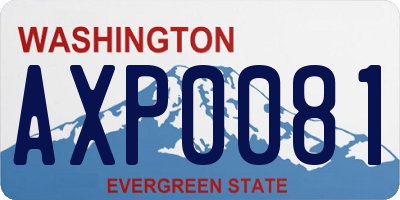 WA license plate AXP0081