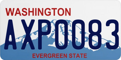 WA license plate AXP0083