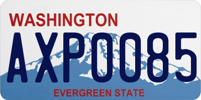 WA license plate AXP0085