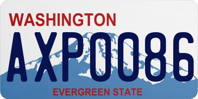 WA license plate AXP0086