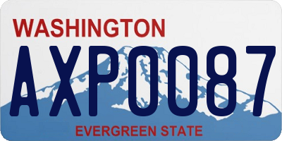 WA license plate AXP0087