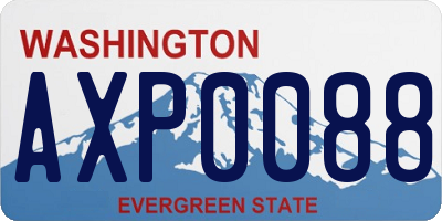 WA license plate AXP0088