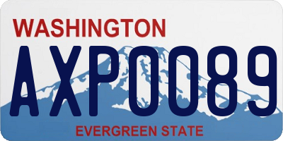 WA license plate AXP0089