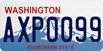 WA license plate AXP0099