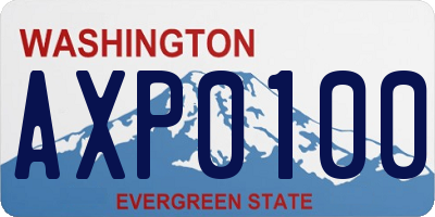 WA license plate AXP0100