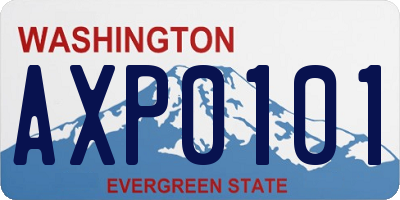 WA license plate AXP0101