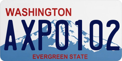 WA license plate AXP0102