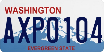 WA license plate AXP0104