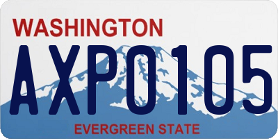 WA license plate AXP0105