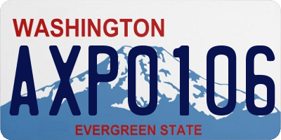 WA license plate AXP0106