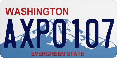 WA license plate AXP0107