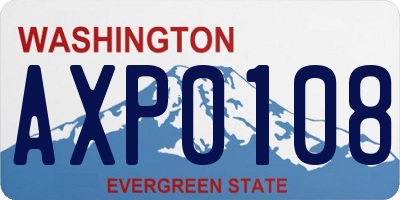 WA license plate AXP0108
