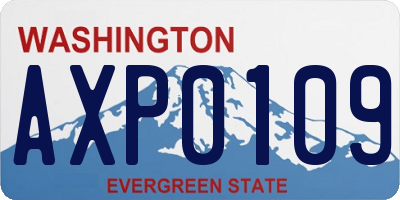 WA license plate AXP0109