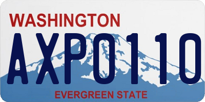 WA license plate AXP0110