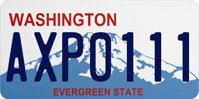WA license plate AXP0111