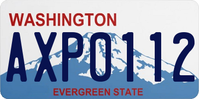 WA license plate AXP0112