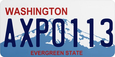 WA license plate AXP0113