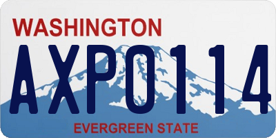 WA license plate AXP0114