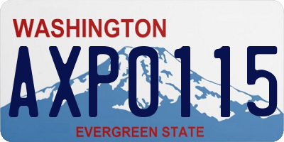 WA license plate AXP0115
