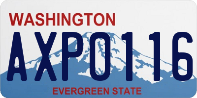 WA license plate AXP0116