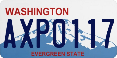 WA license plate AXP0117
