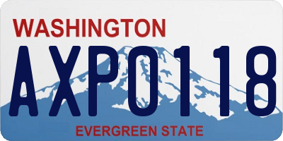 WA license plate AXP0118