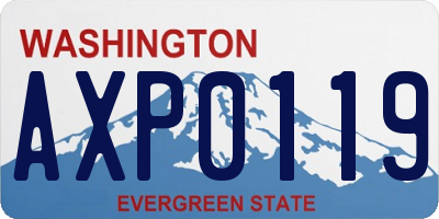 WA license plate AXP0119