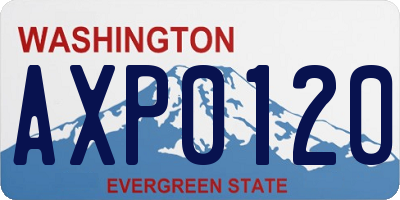 WA license plate AXP0120