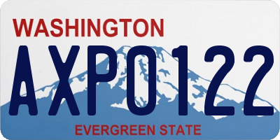 WA license plate AXP0122