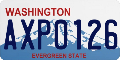 WA license plate AXP0126