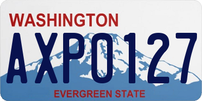 WA license plate AXP0127