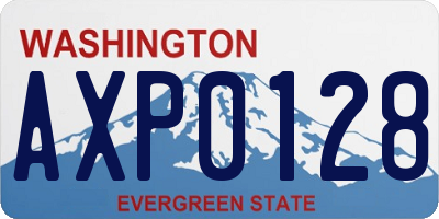 WA license plate AXP0128