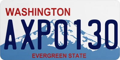 WA license plate AXP0130