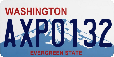 WA license plate AXP0132