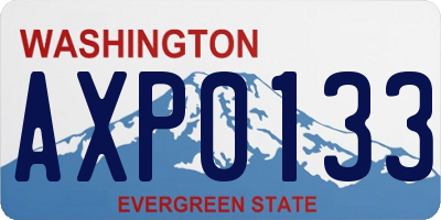 WA license plate AXP0133