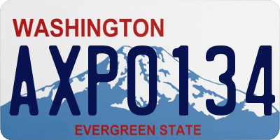 WA license plate AXP0134