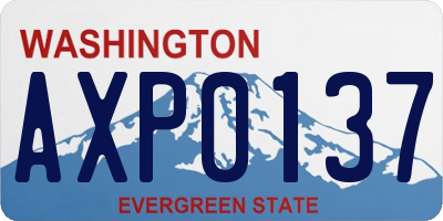 WA license plate AXP0137