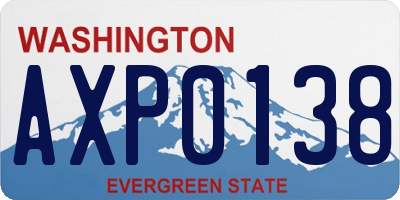 WA license plate AXP0138