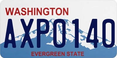 WA license plate AXP0140