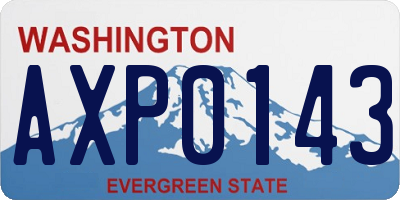 WA license plate AXP0143