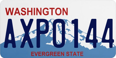 WA license plate AXP0144