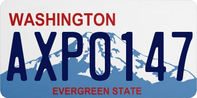 WA license plate AXP0147