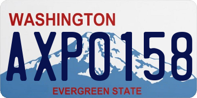 WA license plate AXP0158