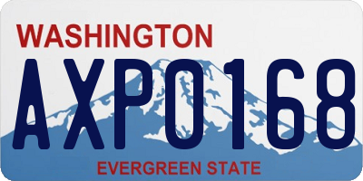 WA license plate AXP0168
