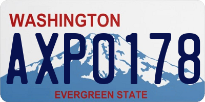 WA license plate AXP0178