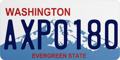 WA license plate AXP0180