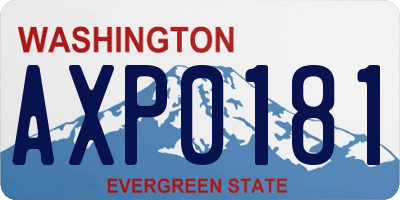 WA license plate AXP0181