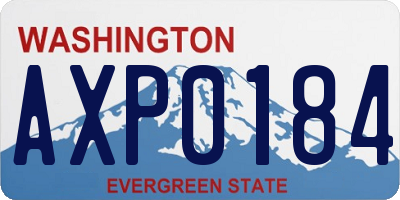 WA license plate AXP0184