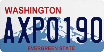 WA license plate AXP0190