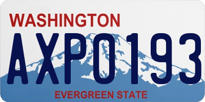 WA license plate AXP0193